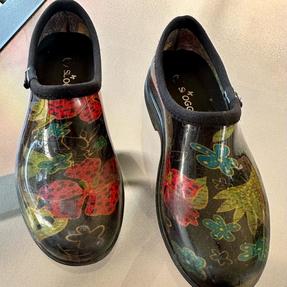 Sloggers Black Floral Mules